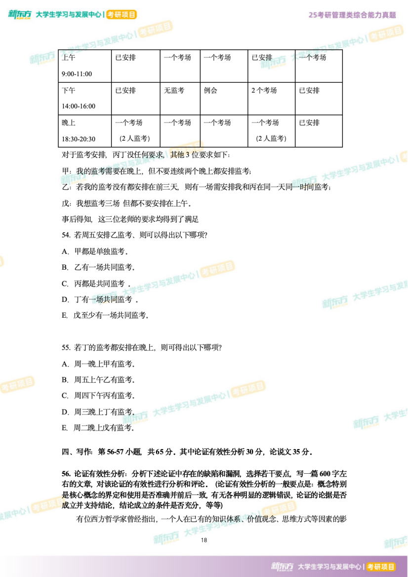 2025年考研管理综合试题及答案解析完整版（新东方版）