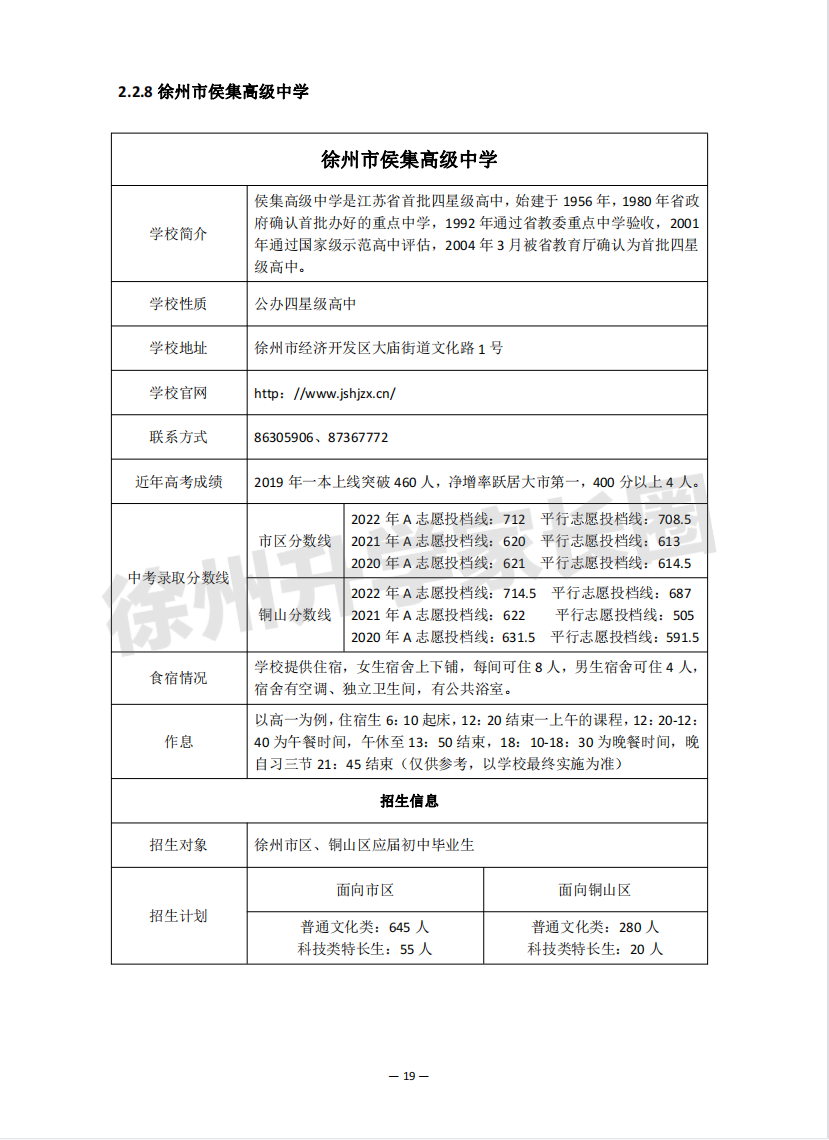 2023年江苏省徐州市侯集高级中学介绍