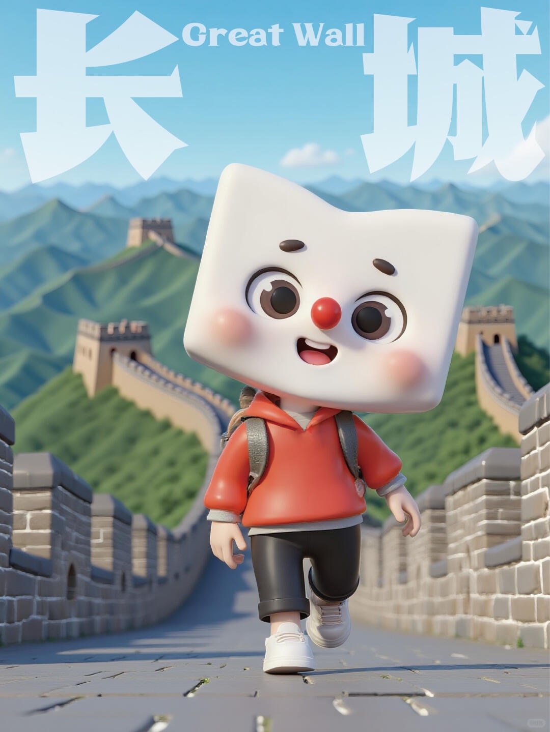新東方品牌IP形象吉祥物卡通形象讀書人長城