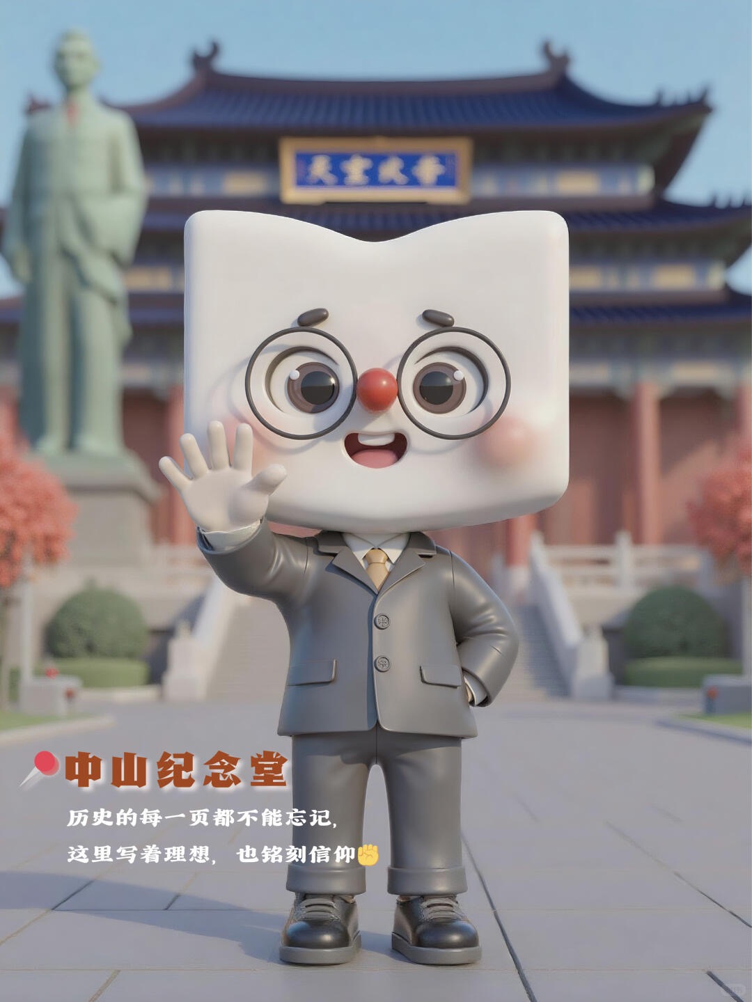 新東方品牌IP形象吉祥物卡通形象讀書人廣州中山紀(jì)念堂