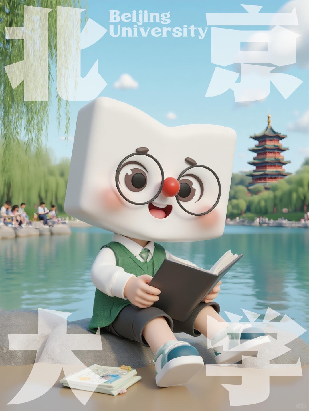 新東方品牌IP形象吉祥物卡通形象讀書人北京大學