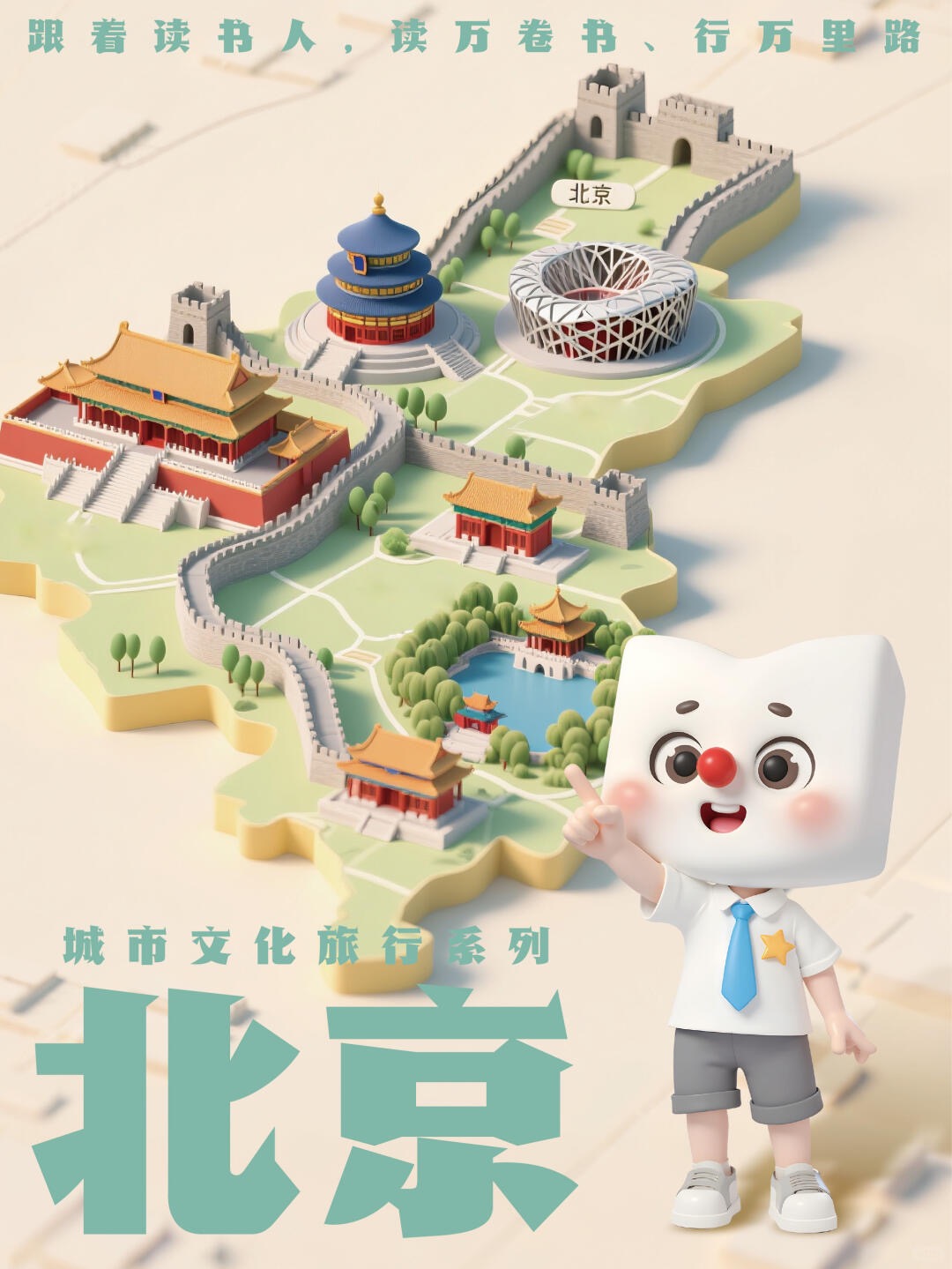 新東方品牌IP形象吉祥物卡通形象讀書人北京