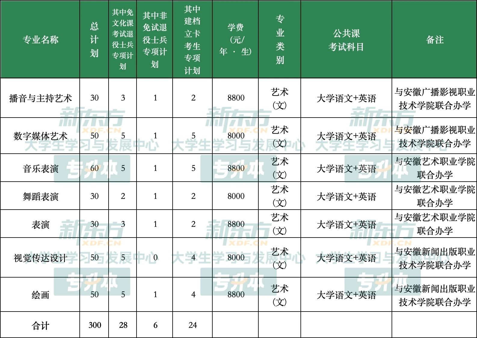 安徽艺术学院专升本