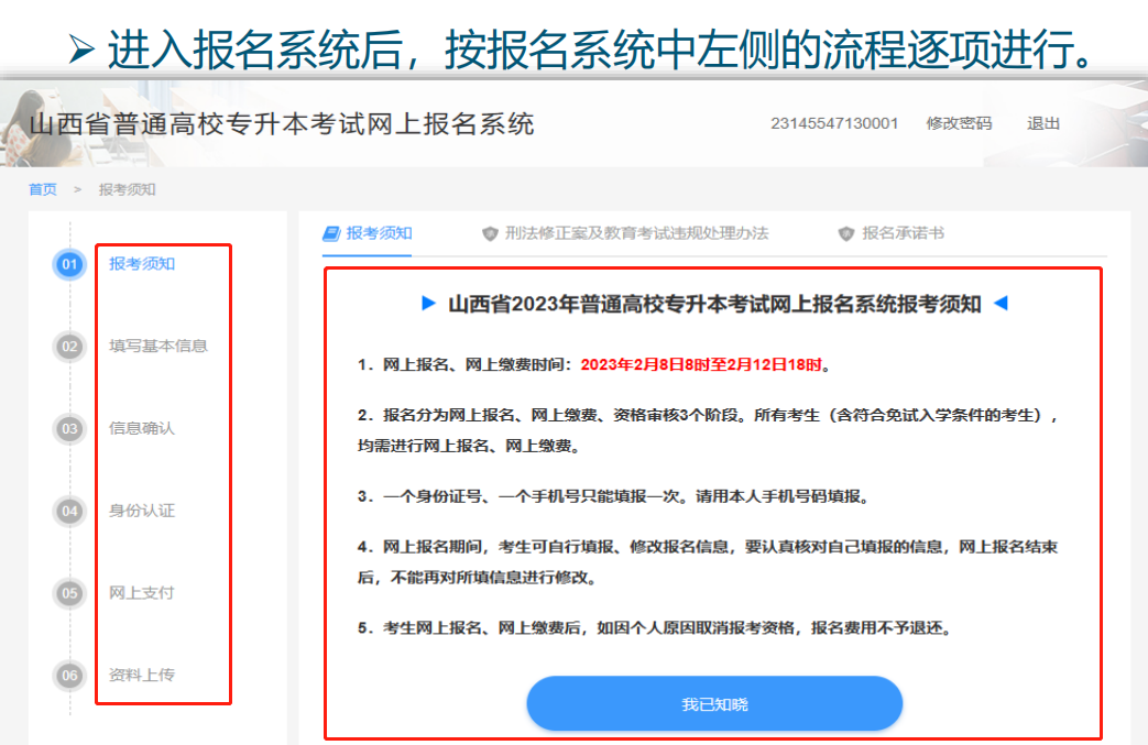 山西专升本报考流程