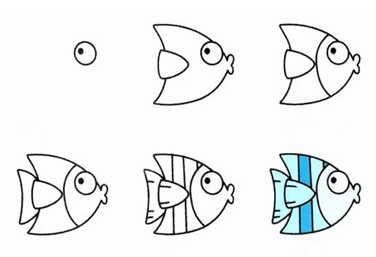 一起画一画丨简笔画模板之小鱼