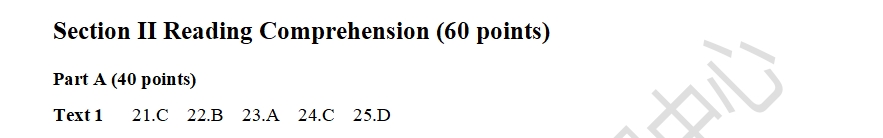 2023考研英语一阅读理解真题答案