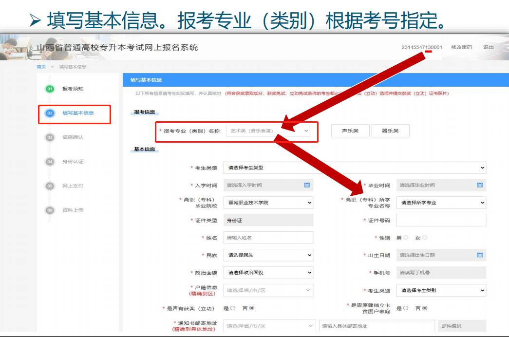 山西专升本报考流程