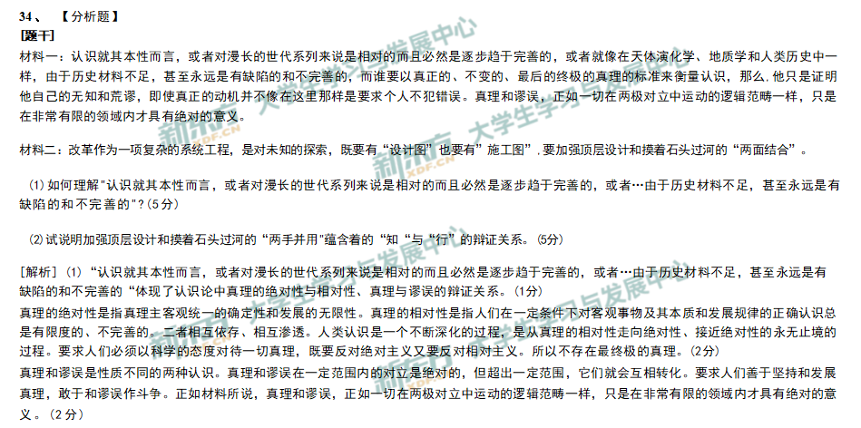 2025年考研政治分析题试题及答案解析完整版(新东方版)