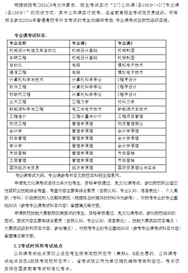 2024年安徽工业大学专升本招生简章7