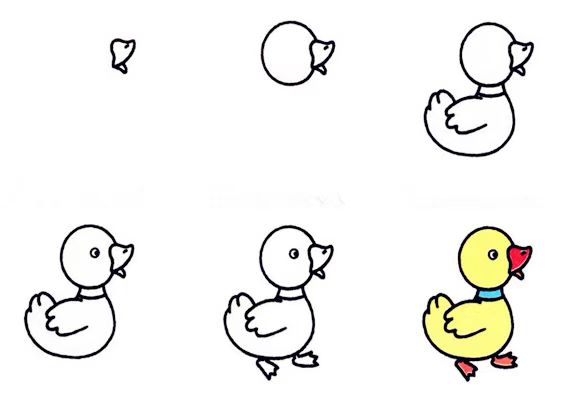 1一3岁宝宝简笔画小鸭图片