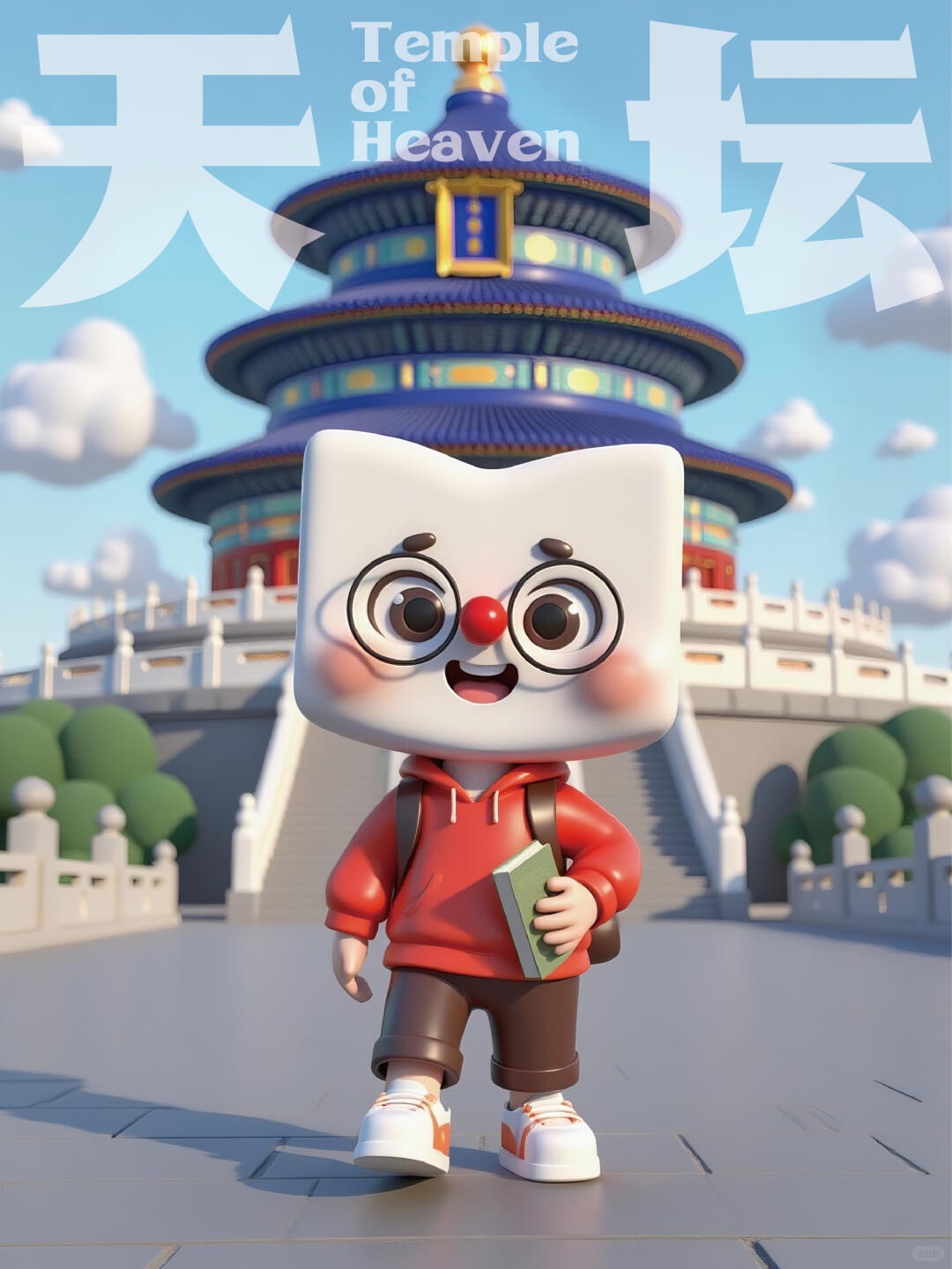 新東方品牌IP形象吉祥物卡通形象讀書人天壇