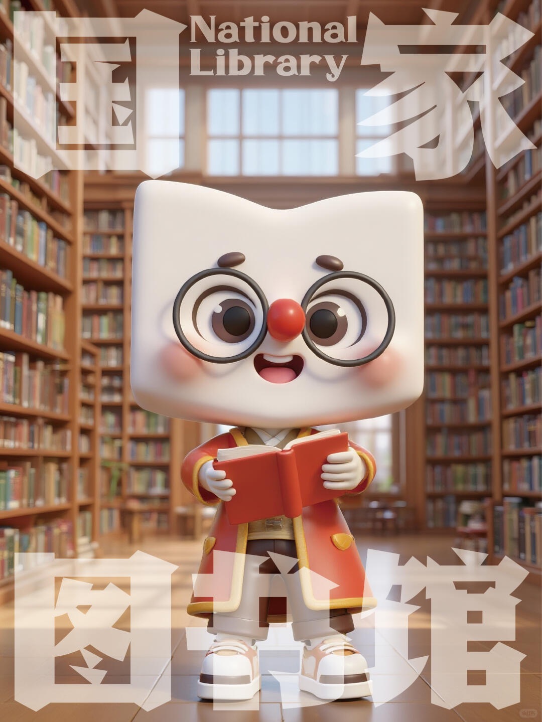 新東方品牌IP形象吉祥物卡通形象讀書人國家圖書館