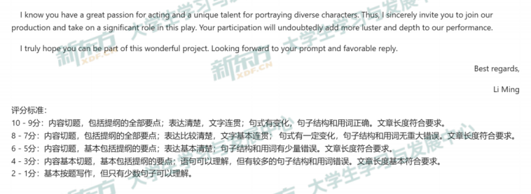 2025年考研英语二小作文试题及范文(新东方版)