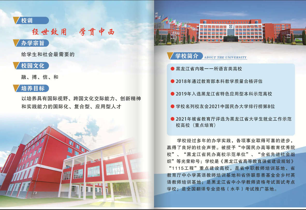 2023年黑龙江外国语学院专升本招生简章