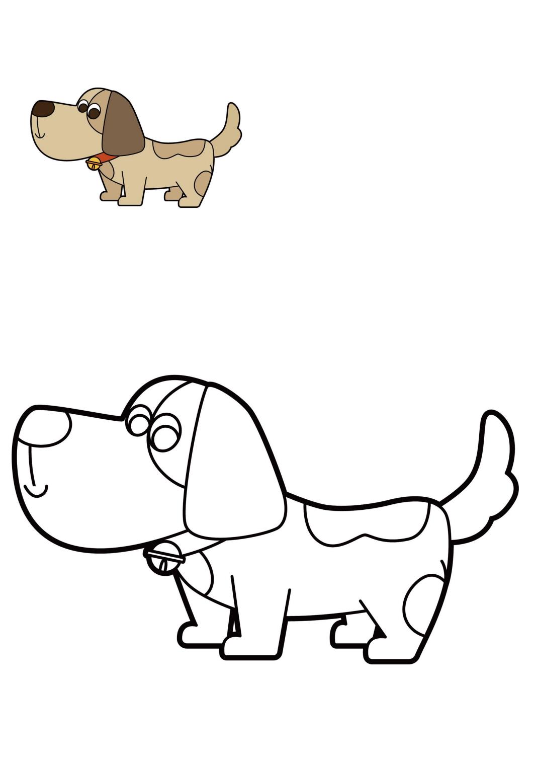 画一只最简单的狗涂色图片